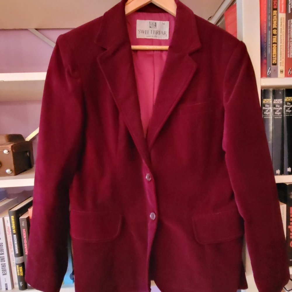 Vintage velour blazer in plum